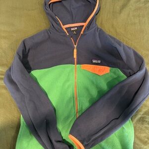 Patagonia Kids' Green and Navy Hooded Jacket